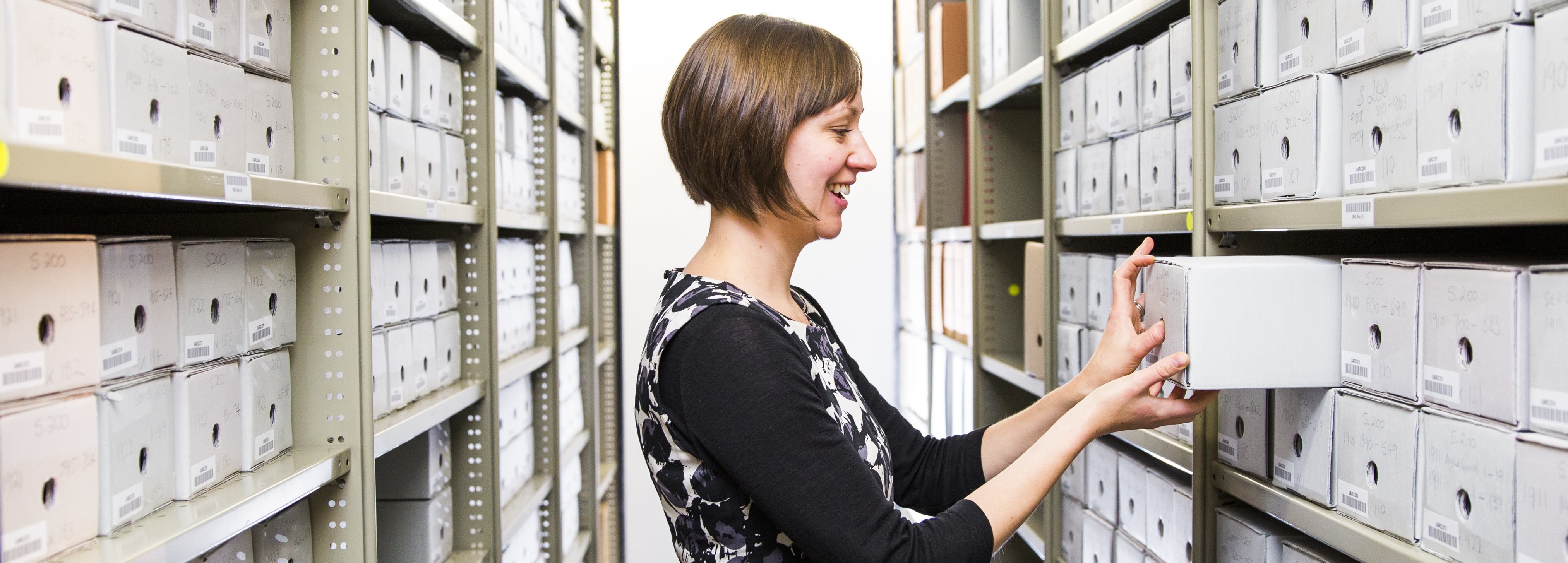 Archivist in an archival collection